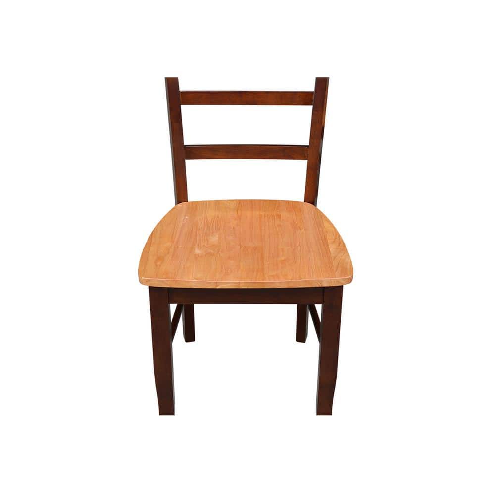 Elegant Black Wood Ladderback Side Chair Set of 2