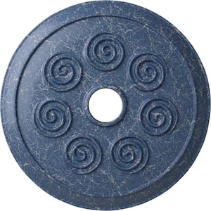 2 in. x 25-1/2 in. x 25-1/2 in. Polyurethane Spiral Ceiling Medallion, Americana Crackle