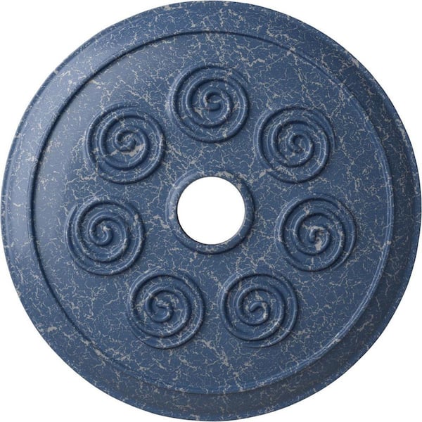 Ekena Millwork 2 in. x 25-1/2 in. x 25-1/2 in. Polyurethane Spiral Ceiling Medallion, Americana Crackle