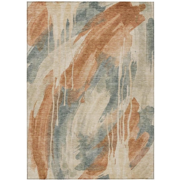 Chantille Machine Washable Indoor/Outdoor Abstract ACN3036 Copper 8 ft. x 10 ft. Area Rug