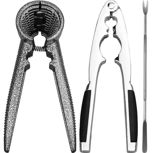 Spring Loaded Nut Seafood Cracker Set With Pick Premium Alloy Tool For Pecan Walnut Lobster Doubles As Bottle Opener