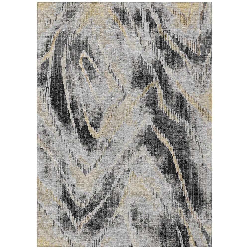 Chantille Machine Washable Indoor/Outdoor Abstract ACN2927 Graphite 8 ft. x 10 ft. Area Rug price history on PriceWatchPro