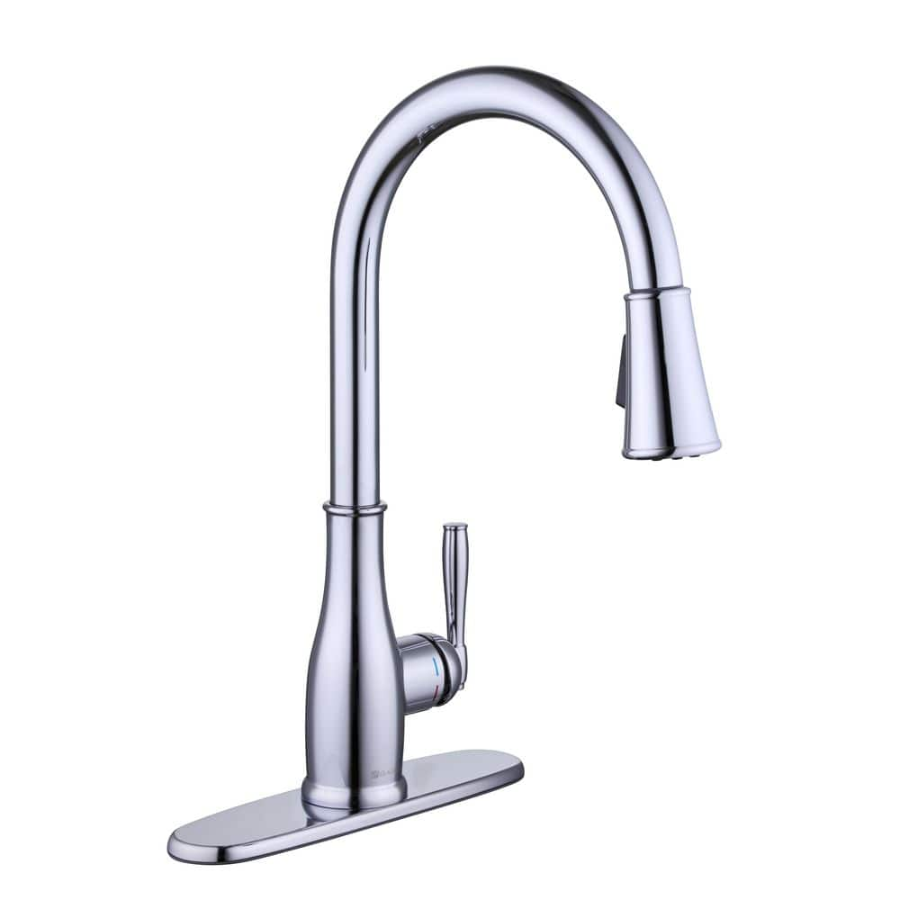 Glacier Bay McKenna Single-Handle Pull-Down hot Sprayer Kitchen Faucet in Chrome wit