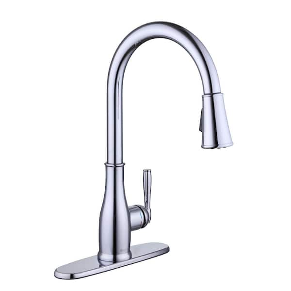 Glacier Bay Halwin Single-Handle Pull Down Sprayer Kitchen Faucet in ...