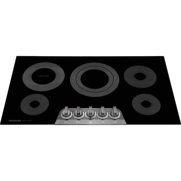 Gallery 36 in. Radiant Electric Cooktop with in Black Stainless Steel with 5 Burner Elements, including Dual Burner