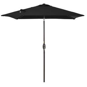 6.5 ft. x 6.5 ft. Square Patio Market Umbrella with UPF50+, Tilt Function and Wind-Resistant Design, Black
