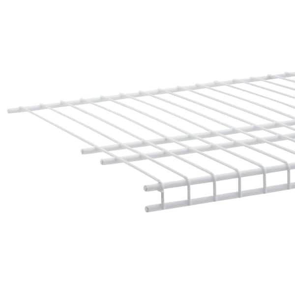 White Ventilated Wire Shelf, Metal Closet Shelving Home Depot