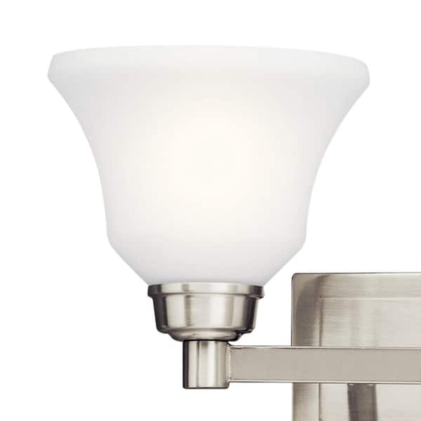 Kichler Langford Brushed Nickel Transitional Etched Glass Bell LED Pendant Light