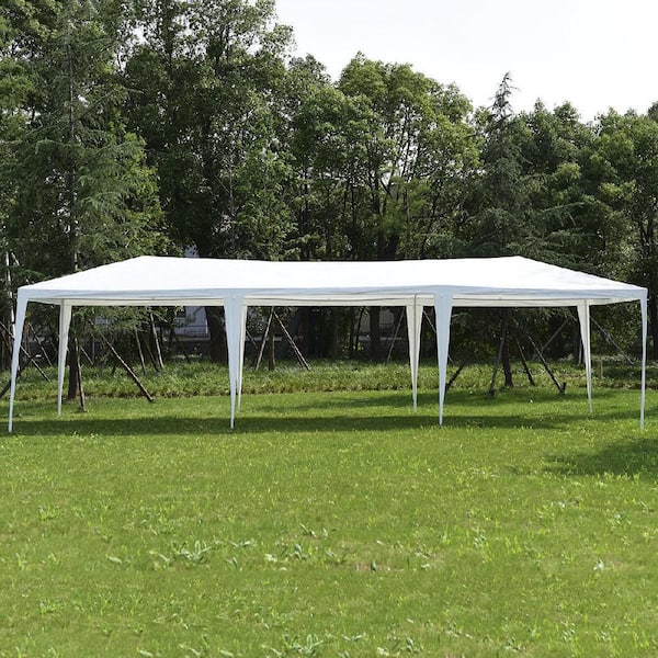 10 ft. x 30 ft. White Party Wedding Tent Canopy Heavy-Duty Pavilion 5 Sidewall