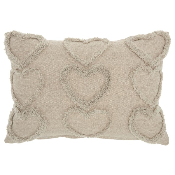 Lifestyles Khaki Removable Cover 20 in. x 14 in. Rectangle Throw Pillow