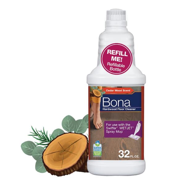 Bona 32 oz. Cedar Wood Hardwood Floor Cleaner Bottle for Use with Swiffer WETJET Spray Mop