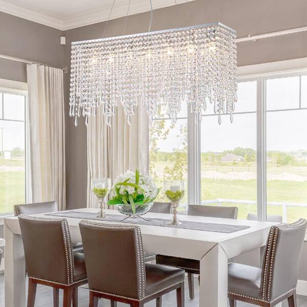 rectangular crystal chandelier home depot