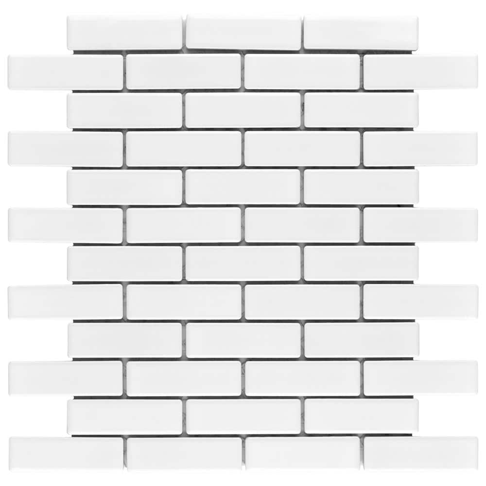 Metro Brick Subway Glossy White 6 in. x 6 in. Porcelain Mosaic Take Home Tile Sample price history on PriceWatchPro