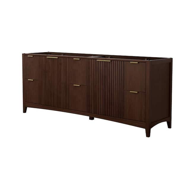 Palmilla 83.25 in. Bath Vanity Cabinet without Top in Dark Walnut Assembled