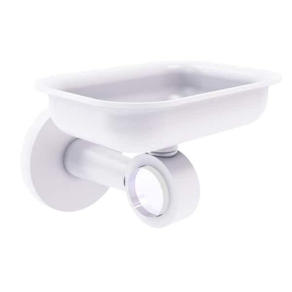 Allied Brass Clearview Collection Wall Mounted Soap Dish Holder in Matte White
