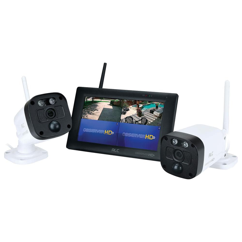 ALC ObserverHD+ 4Channel 2304 x 1296 HD+ Security Camera System with 7 in. Touchscreen Monitor