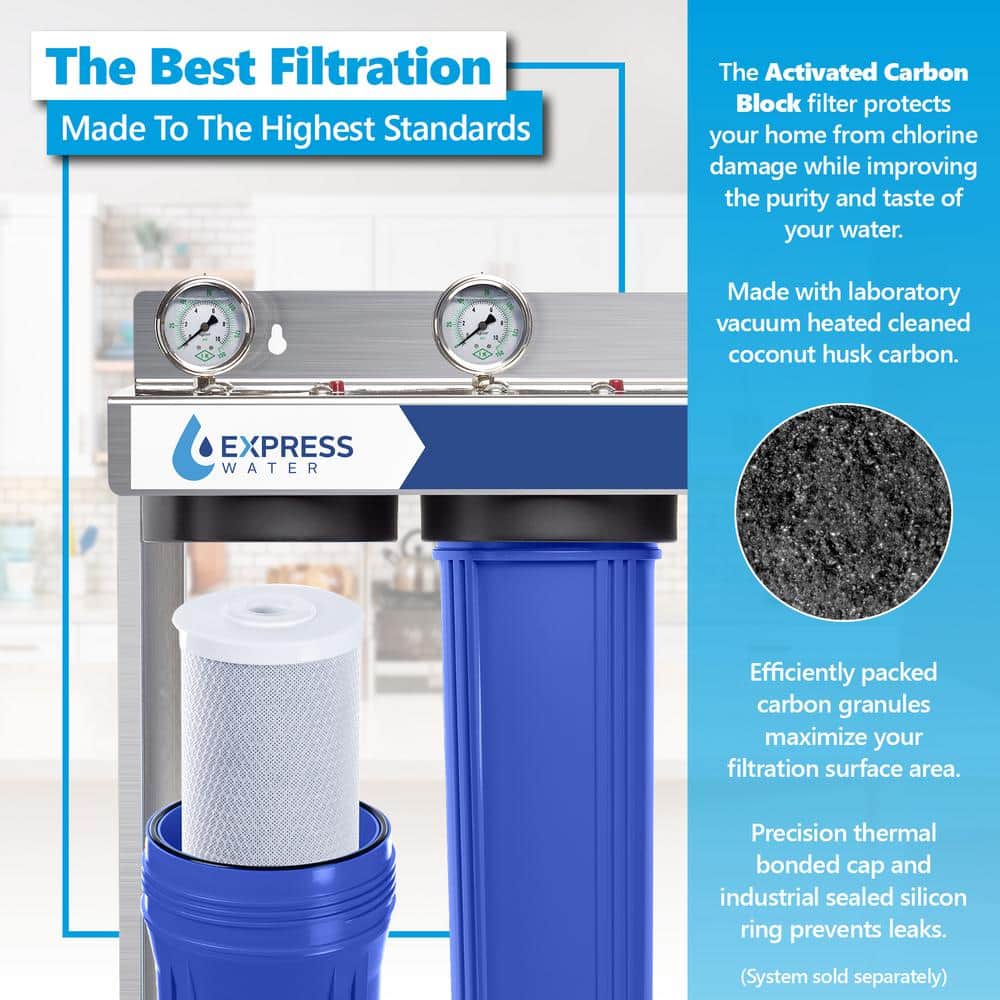 Express Water 10-Pack 5 Micron Activated Carbon Block Filters