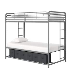 Bellona Silver Twin/Twin Bunk Bed with Storage Bin