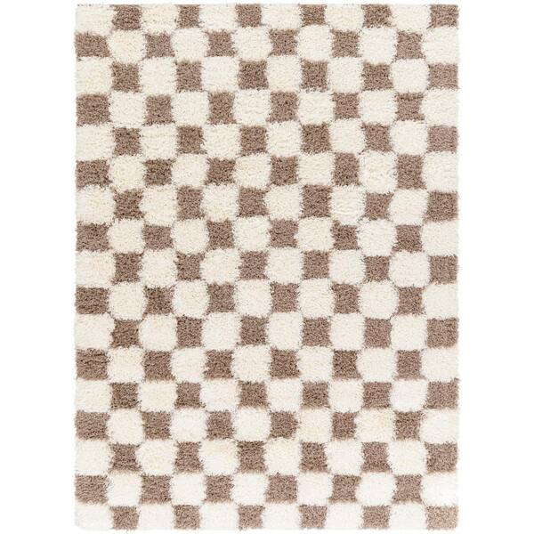 Livabliss Urban Shag Brown/Cream Fill in Later 7 ft. x 10 ft. Indoor Area Rug