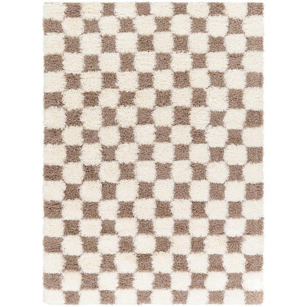 Livabliss Urban Shag Brown/Cream 9 ft. x 12 ft. Fill in Later Indoor Area Rug