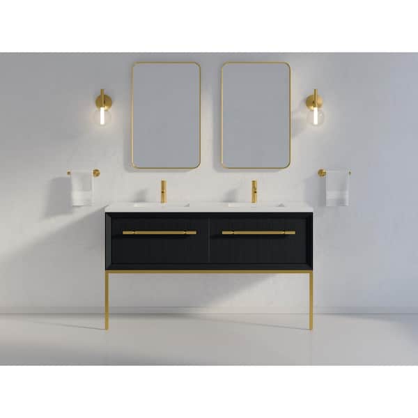 KOHLER Enivo 37 in. W x 22.4 in. D x 17 in. H Bathroom Vanity Cabinet without Top in Gloss Black