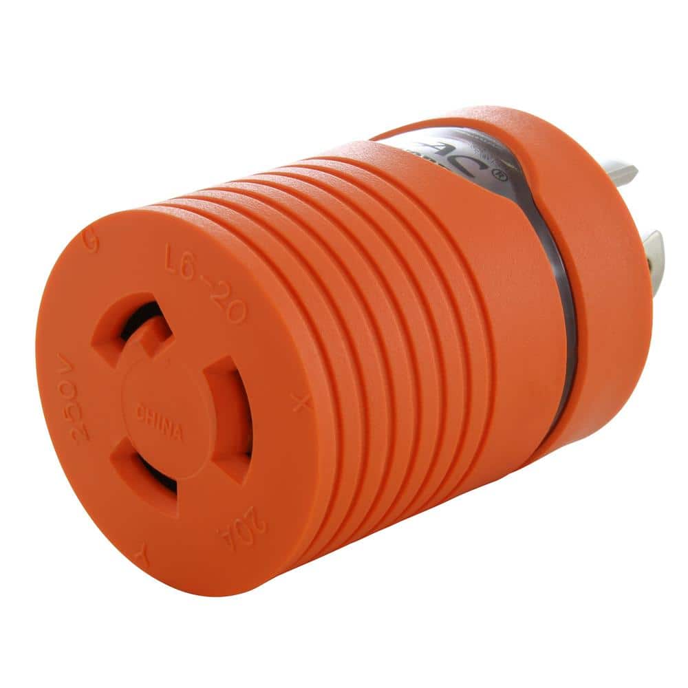 Locking Adapter 4-Prong 20 Amp 125/250-Volt NEMA L14-20P Locking Plug To L6