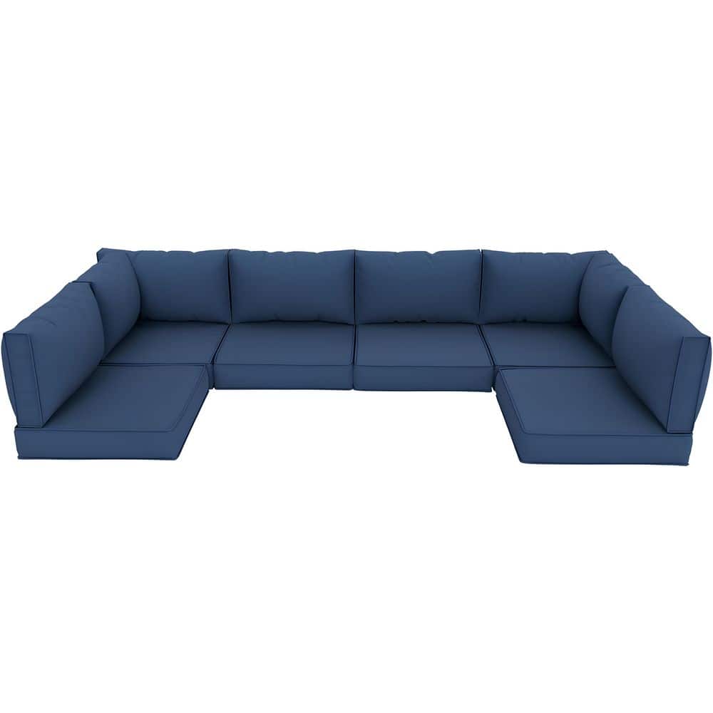 14 Pieces Outdoor Blue Cushions for Patio Furniture Replacement with Sponge