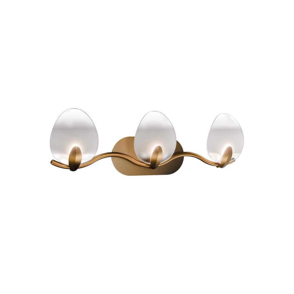 Tressa 27 in. 3-Light Aged Brass Intgerated LED Vanity Light with Opaline Gradient Glass 4CCT price history on PriceWatchPro