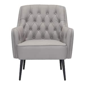 Gray Arm Chair Set of 1 with Tufted Cushions