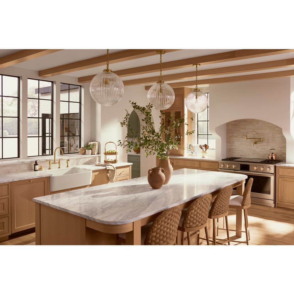 Embra Brushed Nickel 14" Glass Pendant Light