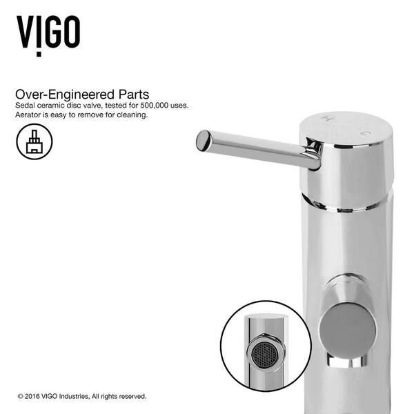 Vigo Noma Single Handle Single Hole Bathroom Faucet In Chrome Vg01009ch The Home Depot