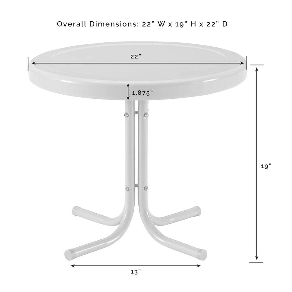 Red Round Metal Outdoor Patio Side Table