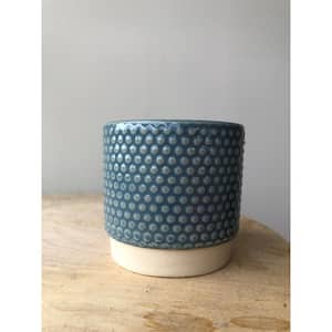 3.1 in. Dusty Blue Ceramic Enso Bubbles Planter
