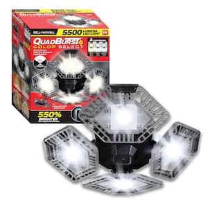 QuadBurst Color Select 10.6 in. Integrated LED 5500 Lumens Flush Mount Ceiling Garage Light with 4 Adjustable Heads