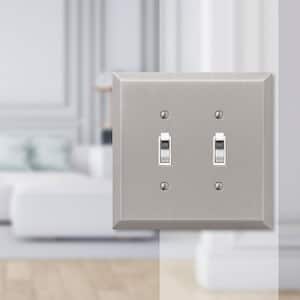 Oversized 2 Gang Toggle Steel Wall Plate - Brushed Nickel
