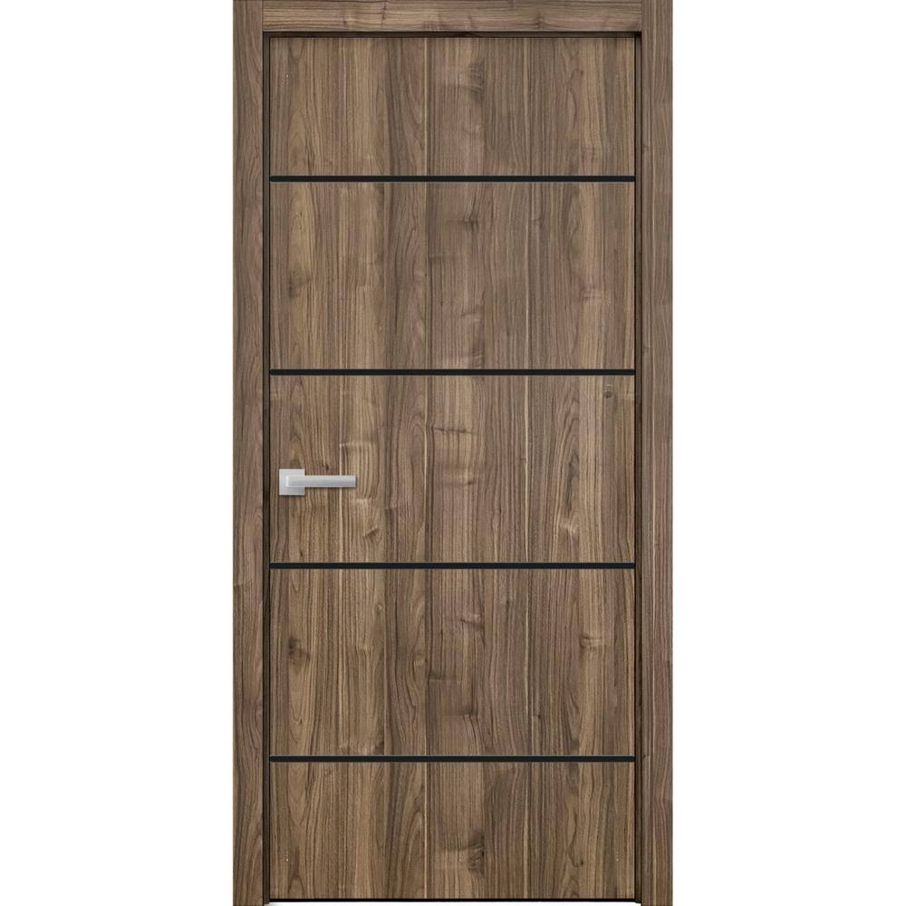 18 in. x 80 in. 1 Panel Walnut Finished Solid Wood with Honeycomb Sliding Door with Hardware price history on PriceWatchPro