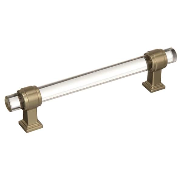 Amerock Glacio 5-1/16 in. (128mm) Modern Clear/Golden Champagne Bar Cabinet Pull