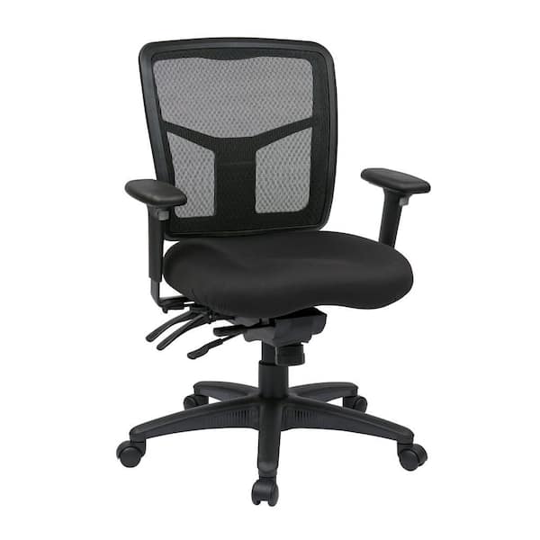 Office Star Products ProGrid® 26.5 in. Width Big and Tall Black Fabric Ergonomic Chair with Wheels