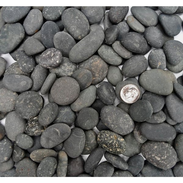 Unbranded Rock Ranch 0.25 cu. ft. 20 lbs. 5/8 in. to 1 in. Black Mexican Beach Buttons Landscaping Pebble
