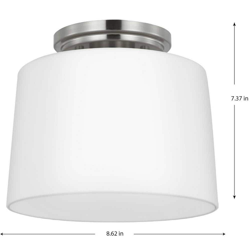 Adley Brushed Nickel and Glass Flush Mount Light