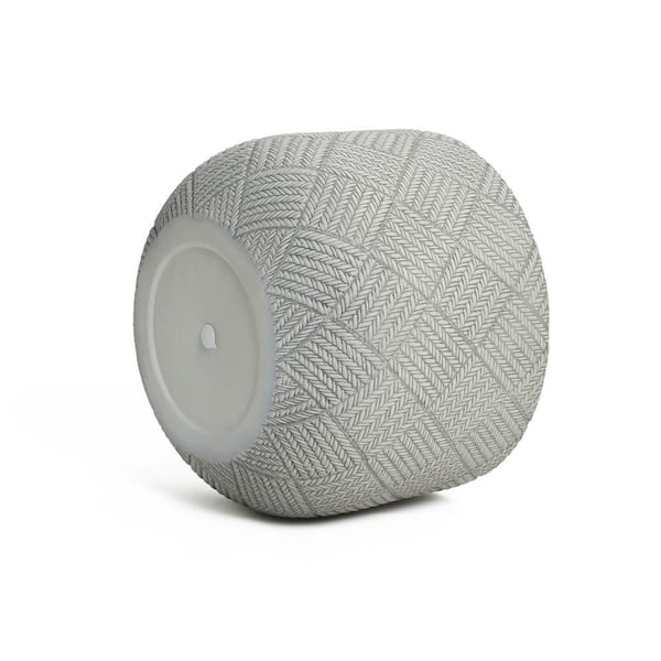 LuxenHome 11.8 in. H Misty Gray Glen Pattern MgO Round