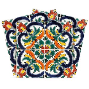 Green, Blue, Orange and Yellow C72 4 in. x 4 in. Vinyl Peel and Stick Tile (24-Tiles, 2.67 sq. ft. /1-Pack)