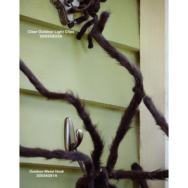 5 lb. Large Oil Rubbed Bronze Outdoor Metal Hook (1 Hook, 2 Water Resistant Strips)