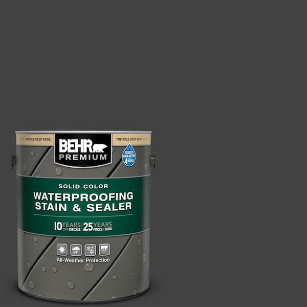 BEHR PREMIUM 1 gal. #PFC-75 Tar Black Solid Color Waterproofing Exterior Wood Stain and Sealer