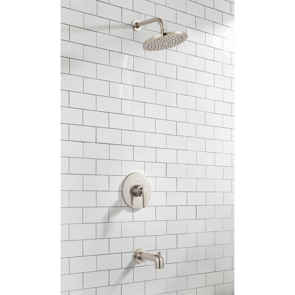 Brushed Nickel Wall Mounted Rain Shower Faucet Set