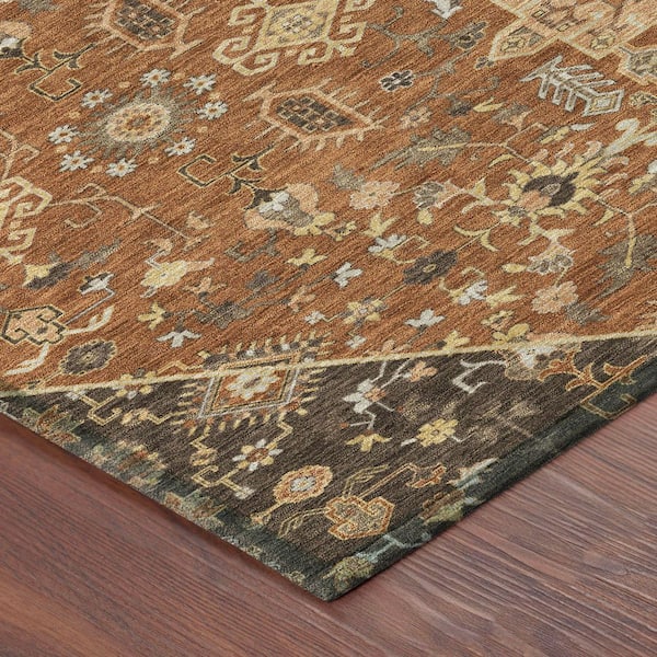 Chantille Machine Washable Indoor/Outdoor Abstract ACN2714 Paprika 3 ft. x 4 ft. Area Rug