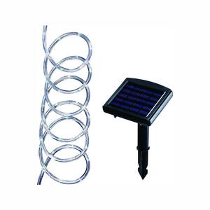 16 ft. Solar Integrated LED Clear Rope Light with Solar Panel and Stake