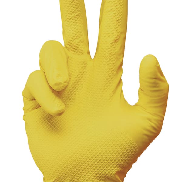 HDX 6 Mil Yellow Nitrile Disposable Jan San Powder- Free Cleaning