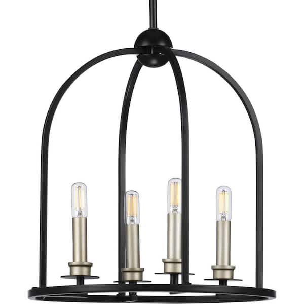 Progress Lighting Seneca 4-Light Black Foyer Pendant