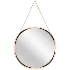 Franc II 17.5 in. W x 17.5 in. H Gold Plastic Frame Round Wall Mirror